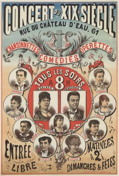 Concert Du Xixe Siecle Rue Du Chateau Deau 61 Chansonnettes Comedies Operettes