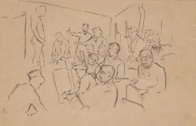 Conder Sketching At Julians Atelier In 1890