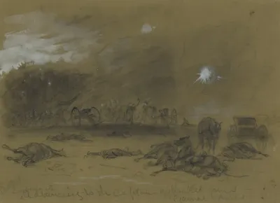 Confederates Advancing To The Capture Of Disabled Guns Gaines Mills