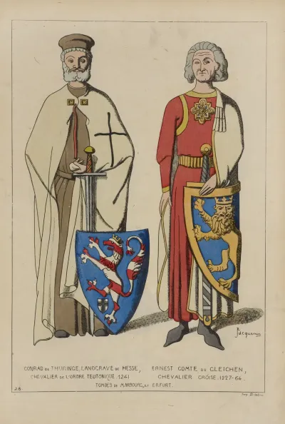 Conrad De Thuringe Landgrave De Hesse Ernest Comte De Gleichen Chevalier De Lordre Teutonique 1241