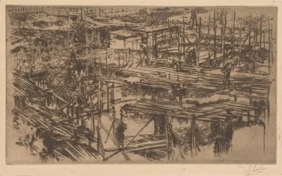 Construction Pit With Scaffolding