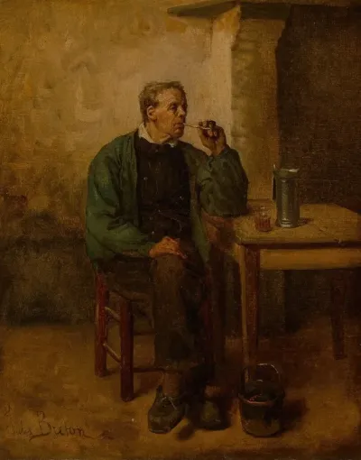 Contentment Homme Au Repos Au Cabaret