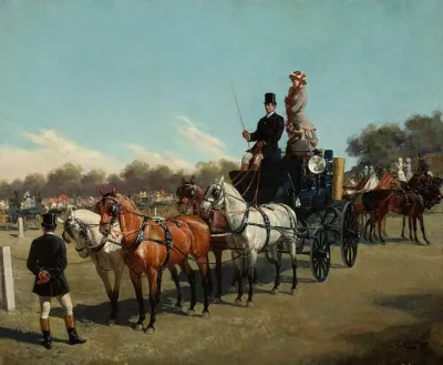 Contest Of Carriages At The Ujazow Castle Square