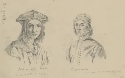 Copies Of Engravings Depicting A Portrait Of Baccio Bandinelli By Andrea Del Sarto And A Self Portrait Of Masaccio