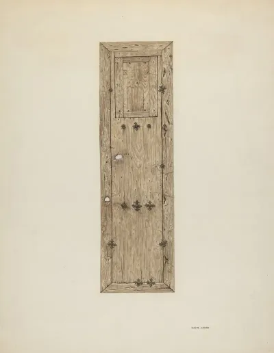 Copper Studded Door One Of A Pair