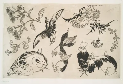 Coq Canard Poisson Plantes