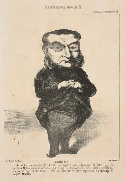 Coquerel Man Standing With Hands Folded On Top Of Belly