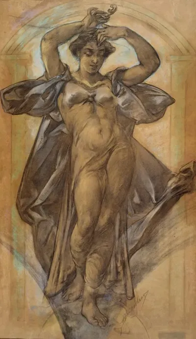 Coral Study For Mural Worlds Columbian Exposition Chicago