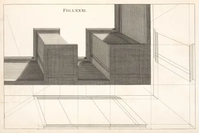 Corinthian Pedestals In An Horizontal Perspective