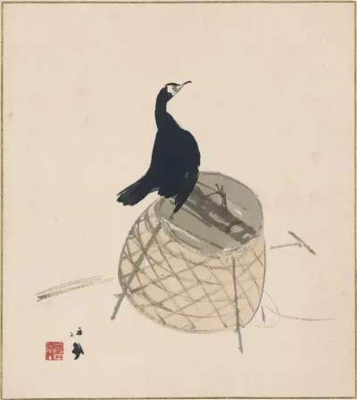 Cormorant On A Basket