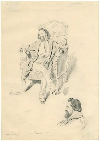 Cornelis Kruseman Zittend In Fauteuil