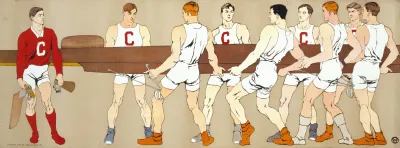 Cornell Crew Team Holding A Boat On Left Is Team Coxswain