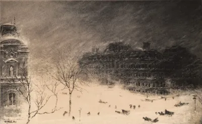 Corner Of 17th Street And Pennsylvania Avenue N W During The Blizzard Of 1899