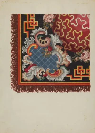 Corner Of Needlepoint Cushion