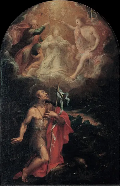 Coronation Of The Virgin With Saint John The Baptist