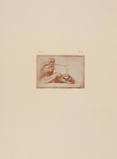 Correggio Drawing Of Reclining Figure Holding Book