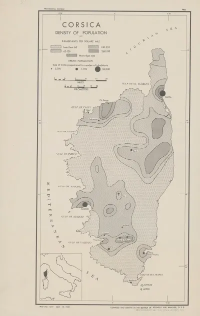 Corsica Density Of Population