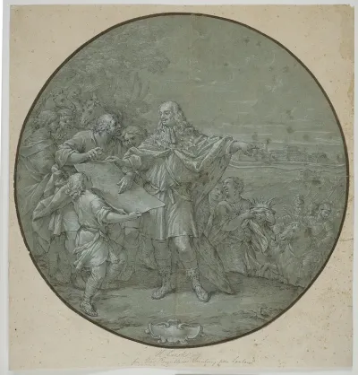 Cosimo Iii Befaester Livornos Havn Tegnet Forlaeg Til Solvplade En Af De Sakaldte Piatti Di S Giovanni