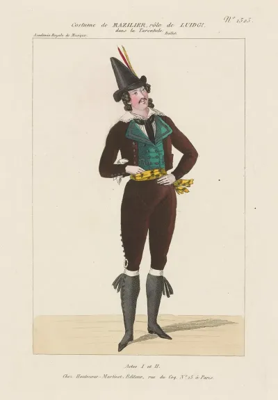 Costume De Mazilier Role De Luidgi Dans La Tarentule Ballet Academie Royale De Musique Actes I Et Ii