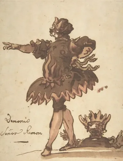 Costume Design For A Demon Senor Remon For A Performance Held During The Celebration Of The Wedding Of Marie Louise De Bourbon With Archduke Leopold De Habsbourg Lorraine