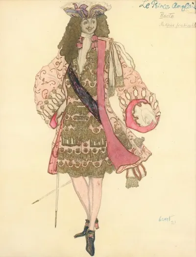 Costume Design For Act Ii Of Le Prince Anglais