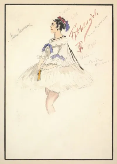 Costume Design For Fifth Ballet Girl Short White Dress
