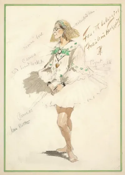 Costume Design For Fourth Ballet Girl Fraulein Hochspitz Short White Dress
