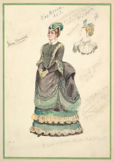 Costume Design For Miss Merriam Act I