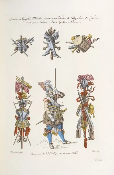 Costume Et Trophes Militaires Extraits Des Vitraux De Larquebuse De Troyes