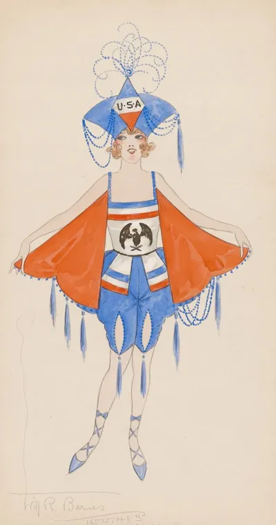 Costume For Girls In Red White And Blue 3