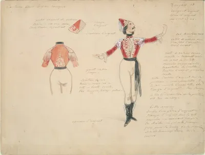 Costume Study For Male Gypsy In Zingaro