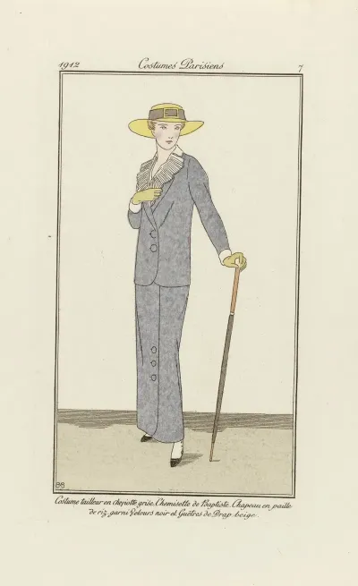 Costume Tailleur En Cheyotte Grise Chemisette De Baptiste 2