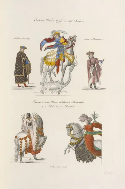 Costumes Civils De La Fin Du Xive Siecle Heures De 1390 Meme Manuscrit