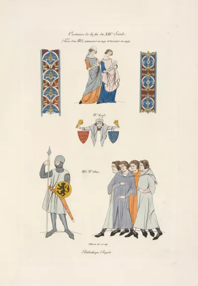 Costumes De La Fin Du Xiiie Siecle Tires Dun Ms Commence En 1291 Et Termine En 1294