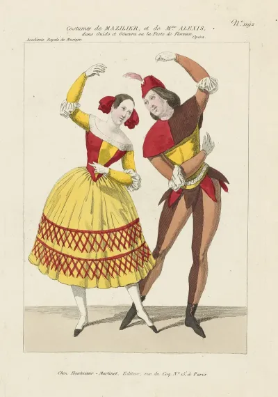Costumes De Mazilier Et De Mme Alexis Dans Guido Et Ginevra Ou La Peste De Florence Opera