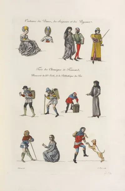 Costumes Des Dames Des Seigneurs Et Des Paysans Tires Des Chroniques De Froissard Manuscrit Du Xve Siecle De La Bibliotheque Du Roi