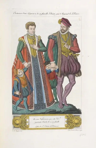 Costumes Dun Seigneur Et De Sa Famille Peints Par Angrand Le Prince