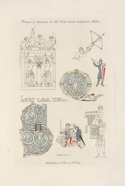 Costumes Et Ornemens Du Xiie Siecle Extraits De Plusieurs Bibles