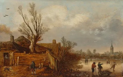 Cottages And Frozen River