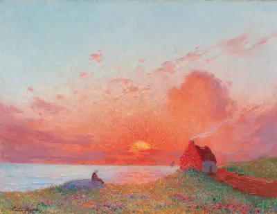 Coucher De Soleil Pres Du Croisic