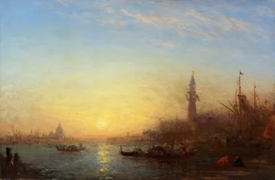 Coucher De Soleil Quai Des Esclavons Venise