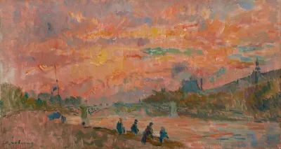 Coucher De Soleil Sur La Seine A Paris