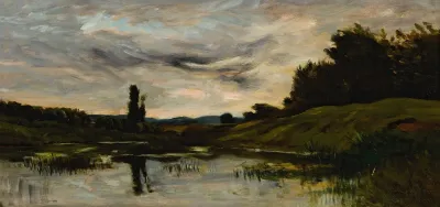 Coucher Du Soleil Sur La Riviere