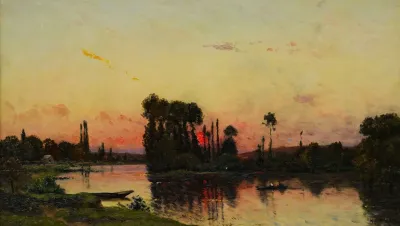 Coucher Du Soleil Sur Le Rivage