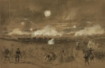 Couchs Corps Forming Line Of Battle In The Fields At Chancellorsville To Cover The Retreat Of The Eleventh Corps Disgracefully Running Away