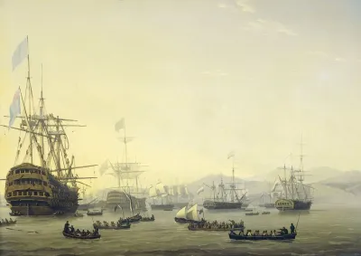 Council Of War On Board The Queen Charlotte Commanded By Lord Exmouth Prior To The Bombardment Of Algiers 26 August 1816