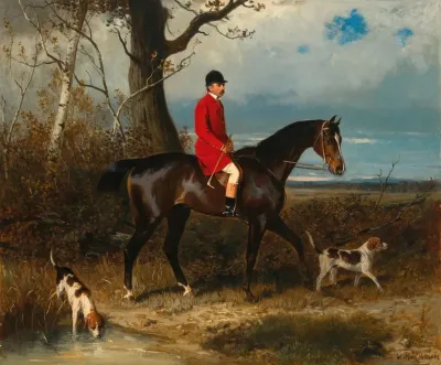 Count Miklos Pal Esterhazy De Galantha With His Hounds