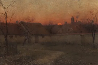 Country Cabins At Sunset