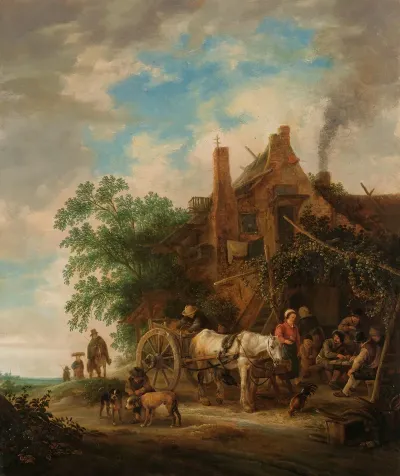 Country Inn With Horse And Wagon