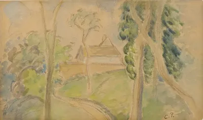 Country Scene With A House Along A Road